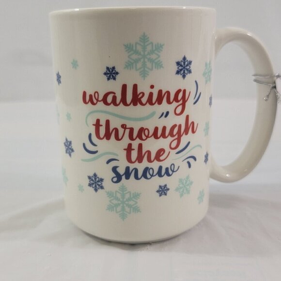 Crofton Mug WALKING THORUGH THE SNOW  Graphic 16 Oz Ceramic Coffee Tea Cup - NEW - Picture 12 of 15